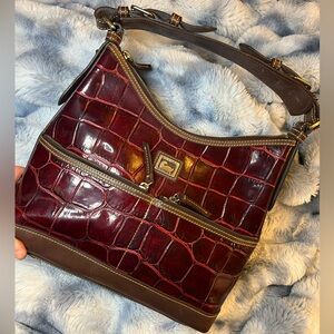 Dooney & Bourke Croco Embossed Leather Hobo Shoulder Bag (Retail $398)